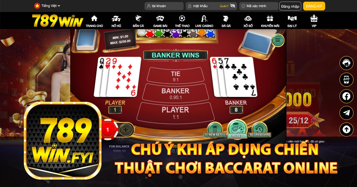 Chú Ý Khi Áp Dụng Chiến Thuật Chơi Baccarat Online
